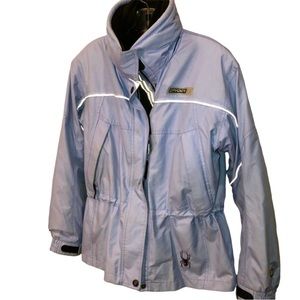 spyder powder blue cinch waist ski snowboard jacket kids 16 womens Medium
